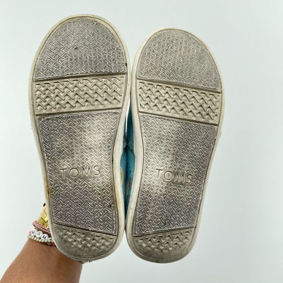 TOMS Kids Alpargata Weather Slip-On Shoes – Blue Rainbow Print – Size 10 - Picture 8 of 13